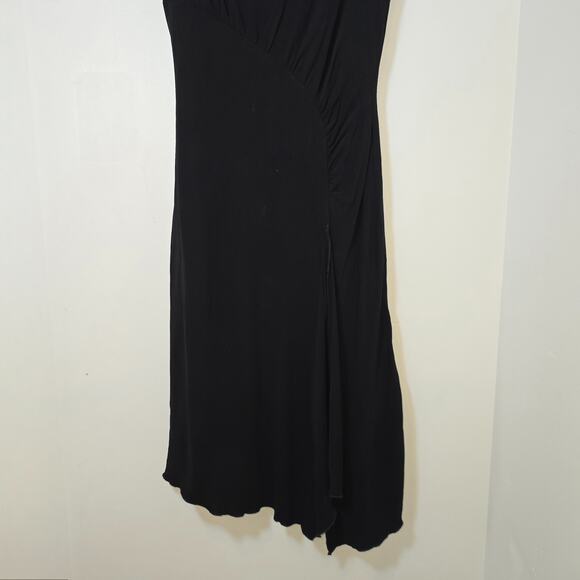 Maria Bianca Nero Black Bodycon Dress Sz L Sleeveless Ruched Party Cocktail Y2K - Picture 6 of 9